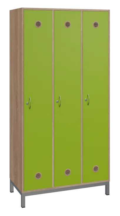SSLN - 180 - 90 šatní skříň 3-dvéřová, 1800x900x400 mm, kovové nohy, korpus dub bardolino, dvířka ja